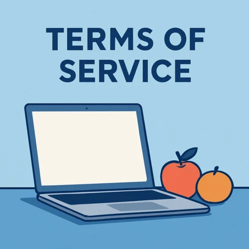 Illustration of Terms of Service document on a laptop
